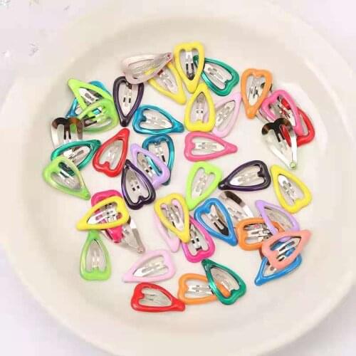 2021 2cm Epoxy BB Clip Pet Hairpin Dog Accessories Lovely Cartoon Heart Type Metal Candy Color Girls Hairpins Baby Clip