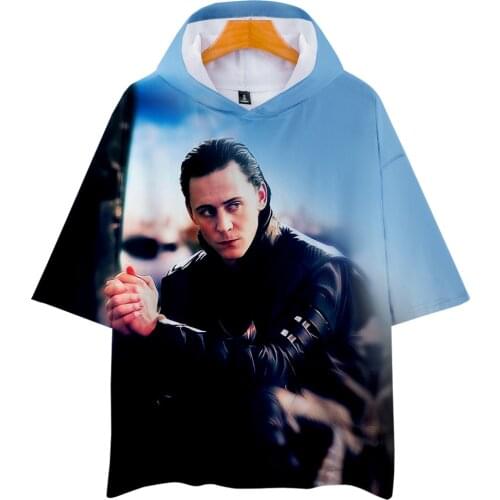 3D LOKI The Dark World Harajuku Style Hoodies T-shirt Summer Soft Leisure short-sleeved hoodie 2021 new fashion Hoodies T-shirt
