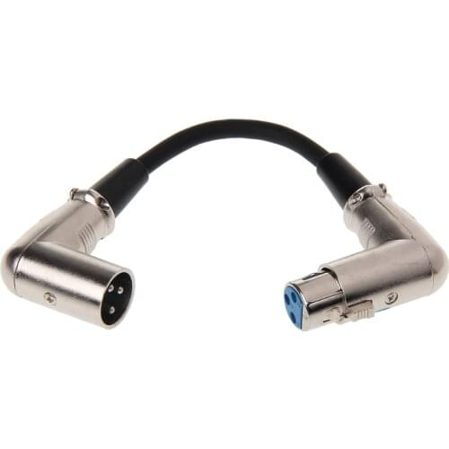 90 Degree Angled 3-Pin XLR Male To Female Cable 0.2m For Microphone Mixer D0UA