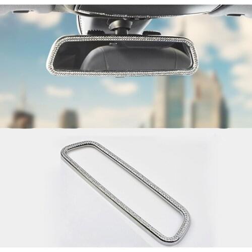 Diamond sticker For Mercedes Benz C class W205 2015-2018 / GLC X253 Interior Rearview Mirror Decorative Frame Cover Trim