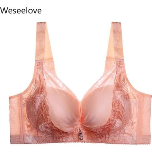 Large Cup Womens Push Up Decompression Plus Size Bra Soutien Gorge Sexy Adjustable Bras Womens Underwear 2020 New Summer E81-5