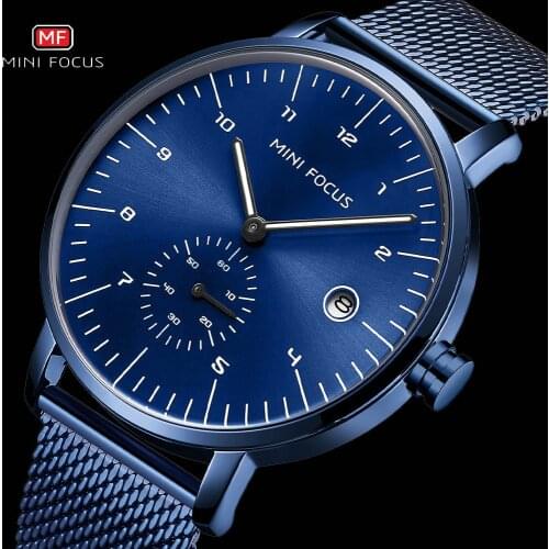 2020 NEW Fashion Minimalist Watch Mens Quartz Sport Watches Male Calendar Top Band Luxury Stainless Steel Waterproof MINIFOCUS