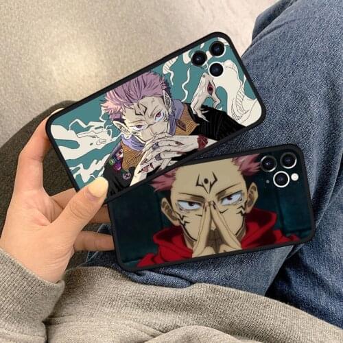 Phone Case for Iphone 12 11 Pro X Xs Max XR 7 8 Plus Cute Soft Cartoon Anime Jujutsu Kaisen Yuji Itadori Fushiguro Megumi Cover