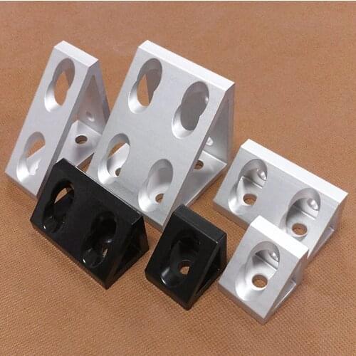 Black Silver 2020 3030 4040 2040 3060 4080 Aluminum Profile Right Angle Triangle Block Triangle Connector