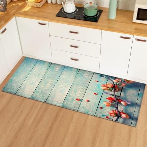 Wood Grain Home Kitchen Mat Non-slip Entrance Door Mat Carpet Home Floor Mat Rugs for Living Room Bedroom Bathroom