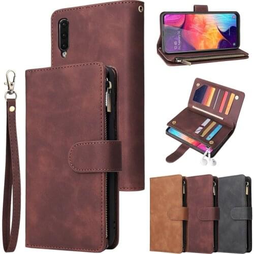 Zipper Flip Leather case For Samsung A10s A20s A20E A30 A50 A70 Wallet cover For Galaxy S10 S9 S8 plus Note10 pro Note8 9 case