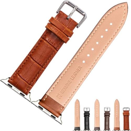 Leather Strap for Apple Watch Band for iWatch 1/2/3/4/5/6 SE 38mm 42mm 40 44mm Watchband Bracelet Accessories