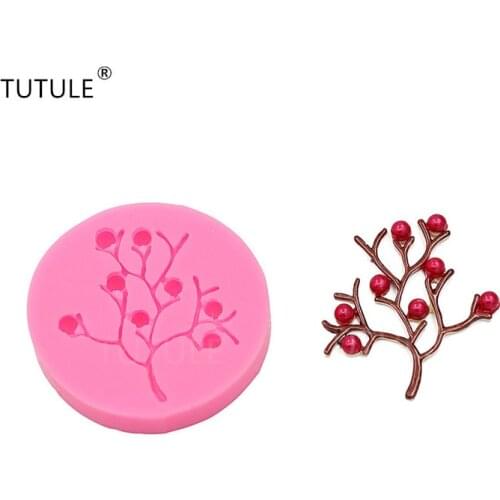 Cherry Tree Lace Sugar Cake Silicone Mold, Handmade Chocolate Craft Mold Cake Dessert Decorative Mold DIY Kitchen Baking Tools