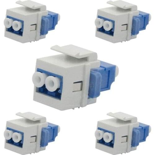LC Fiber Optic Adapter LC to LC Duplex Multimode 10GB F/F Keystone Coupler for Wall Plates, Patch Panels