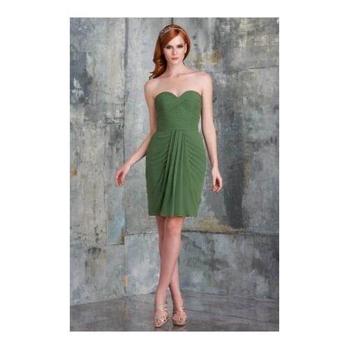 Hot seller gown sweetheart vestido de festa ofertas brasil custom custom knee length berloques chiffon pleat Bridesmaid Dresses