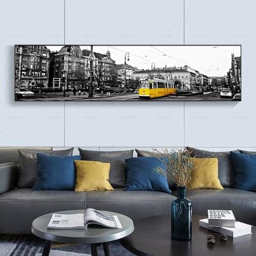 London Street Track Tram Wall Art Canvas Painting Nordic Posters And Prints Vintage Poster Wall Pictures For Living Room Decor