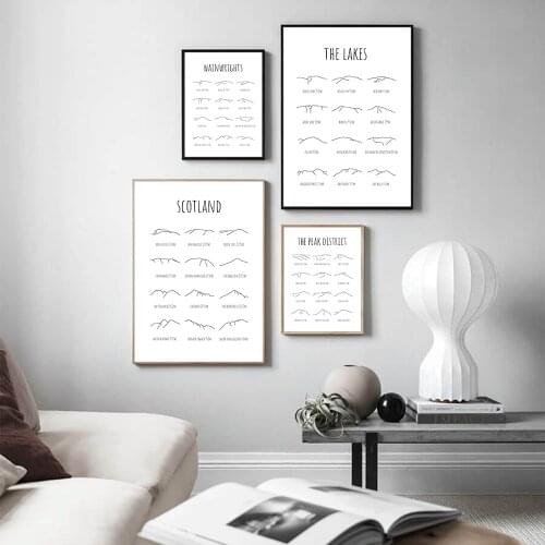 Minimalist The Lakes Peak District Scotland Wall Art Canvas Painting Nordic Posters And Prints Wall Pictures For Living Room