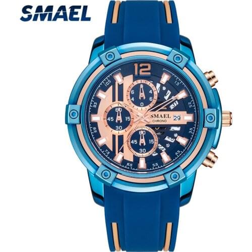 2019 New Arrival Popular Mens Fashion Classic Quartz Wrist Watch Relgio de homem Auto calendar casual Rubber strap SL-9081
