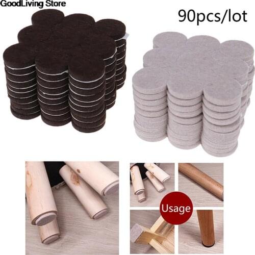 90pcs/10sheets Felt Chair Leg Pads Floor Protectors for Furniture Legs Table leg Covers Round Bottom Anti-Slip Pads 2.7cm