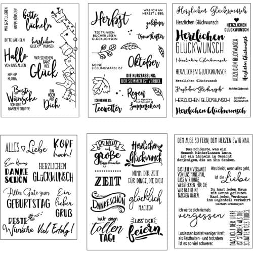 German Wishes Transparent Clear Stamps For DIY Scrapbooking/Card Making Stamps Fun Decoration Supplies