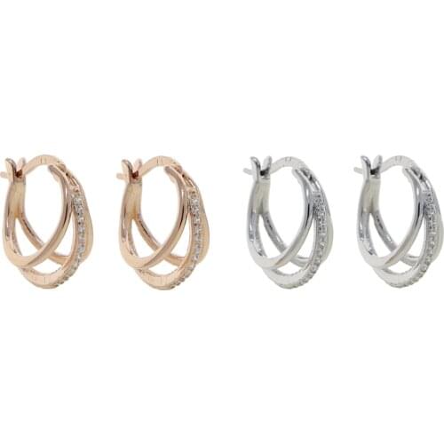 New arrived Fashion Geometric Hollow Multi Wrap Round Circle Hoops Huggie Earrings with Clear CZ Paved for women charm jewelry