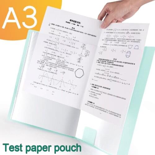 KOKUYO A3 Test Paper Pouch File Folder Multi-layer Student Storage Bag Folder Loading Paper Storage Artifact High-quality