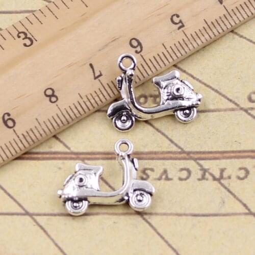 12pcs Charms Motorcycle Scooter Autocycle 15x19mm Tibetan Pendants Antique Jewelry Making DIY Handmade Craft