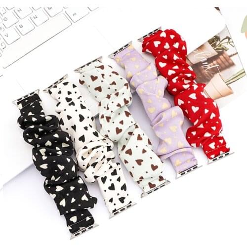 Scrunchie Strap for Apple watch band 44mm 40mm correa iWatch 38mm 42mm belt Solo Loop watchbands bracelet for series 6 SE 5 4 3