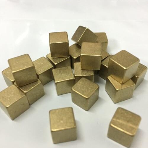 Luxury 10Pcs/Set 8mm Metal Copper Square Corner Dice Cube Chess Piece Right Angle Cube For Puzzle Board Game