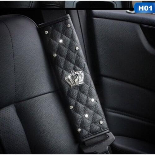 Luxury Diamond Car Seat Belt Cover Seat Belt Shoulder Pad Crown Crystal Rhinestones Shifter Gear Cover Hand Brake Accessories
