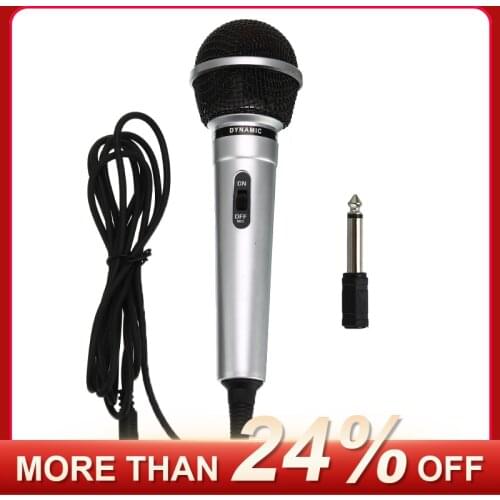 3.5mm + 6.35mm Stage Wired Microphone Karaoke Handheld Megaphone Universal Performance Public Transmitter Recording Portable