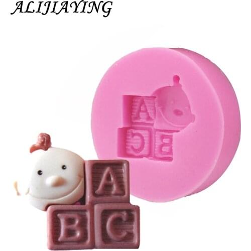 Silicone mold little baby and ABC alphabet modelling silicon fondant cake decorating tools chocolate D0178