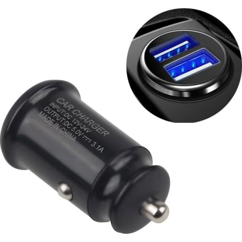 Universal 5v 3.1A Car Cigarette Lighter Adapter 12V-24V Car USB Charger Auto Led Light Dual USB Socket Charger For Phone