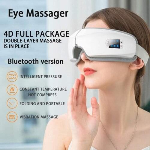 Air Compression Eye Massager Heated Air Pressure Vibration Airbag Eye Massager Bluetooth MusicCan Relieve Eye Fatigue Eliminate