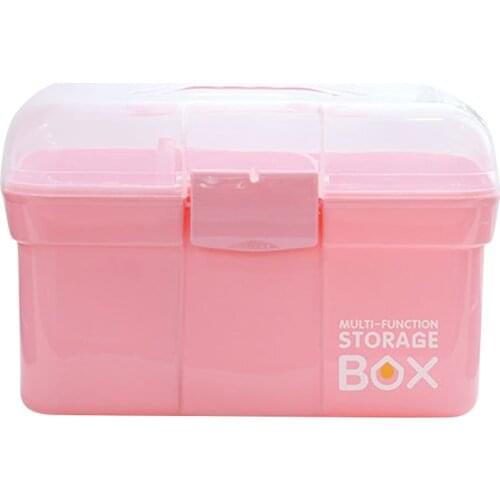 Y1UF Household medicine case transparent storage box plastic tool case portable storage