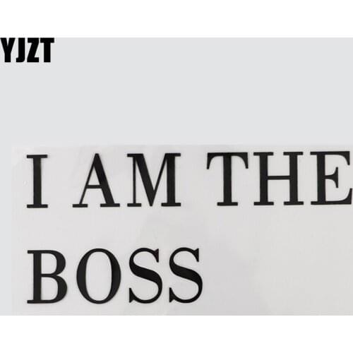 YJZT 18CM×8.4CM Humorous I AM THE BOSS Decal Words Letters Vinyl Car Stickers 13D-0753