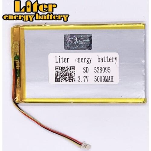 1.0mm - 3P plug 528095 5000mah 3.7V 7 inch 8 inch tablet pc for lithium polymer battery