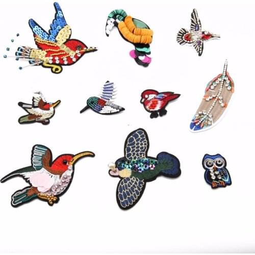 1pcs Iron-on Embroidered patch Motif Applique Hotfix Glitter Sequin Sewing DIY Clothing handbag delicate crystal Scald Sticker