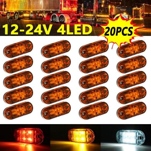 12-24V 4 LED Side Marker Light Trailer Truck Boat Marine Front Rear Side Clearance Indicator Fender Light RV Camper Accessories