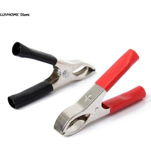 Hot sale 2Pcs 30A 75mm Crocodile Car Caravan Van Battery Test Lead Clips Best Promotion Alligator Clips