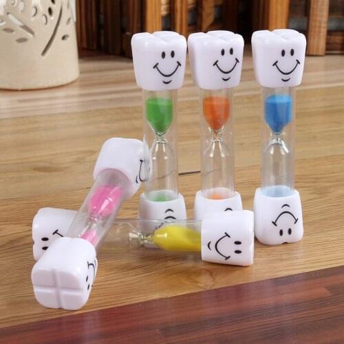 200 PCS Smiley Hourglasses Desktop Sand Timer Smiling Face Sand Clock Kids Toothbrush Hourglass Timer Sand Clock Gifts