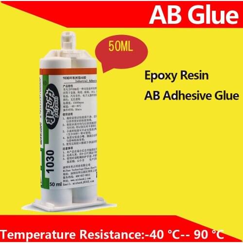 AB Adhesive Strong Epoxy Resin Glue 50ml AB Glue Crystal Stone Ceramic Metal Glass Wood Highly Transparent AB Adhesive Glue