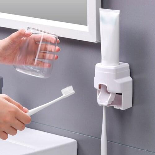 Automatic Toothpaste Dispenser Wall Mount Toothbrush Holder Lazy Toothpaste Squeezer For Toilet Home Bathroom Supplies
