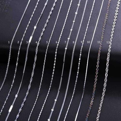 10 Style Sterling Chain Necklace 2 Style Stainless Steel Chain With Lobster Clasps Fine Chain Men Women Accessories