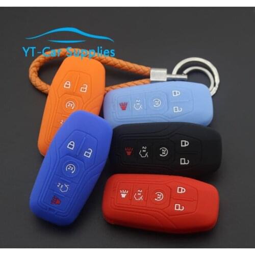 Car Key Case Remote Control Protective Cover Silicone Key Cover Modification Accessories For Ford Mustang
