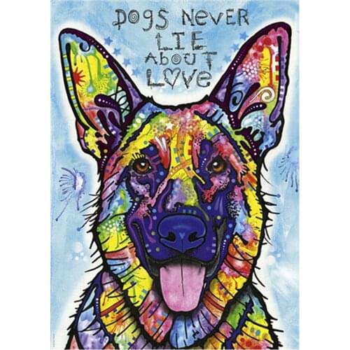 Color dog pattern 5D DIY full diamond cross stitch diamond mosaic home decoration
