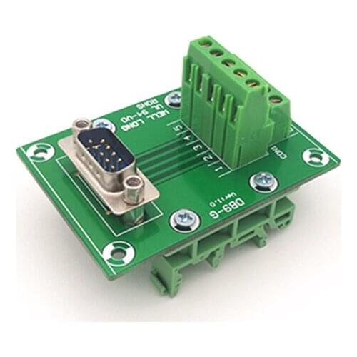 D-SUB DB9 Male Header Breakout Board, Terminal Block, Connector