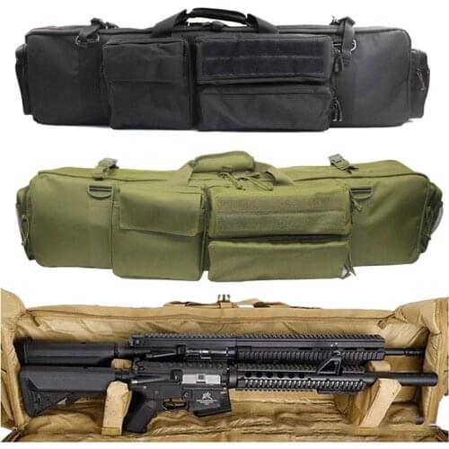 Double Gun Bag Case Airsoft Rifle Bag Backpack for M249 M16 AR15 Military Hunting Portable Gun Carrying Bag With Shoulder Strap