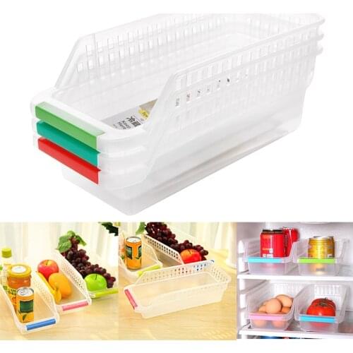 Kitchen Refrigerator Organizer Hollowed Drawer Storage Box Fridge Plastic Container Organizer Durable Storage Boxes