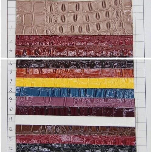 Latest style high light alligator grain leather crocodile pattern semi PU leather fabric