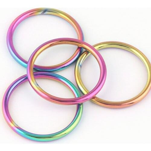 30mm Rainbow O Rings Welded Clip Buckles Strap Buckles Bag Holder Handbag Purse Bag Clasps Bag Making Dog Collar 10pcs