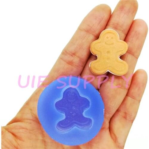 QYL475U 27.8mm x 23.3mm Christmas The Gingerbread Man Cookie Silicone Mold Fondant Cake Decoration Candy Chocolate Resin Clay