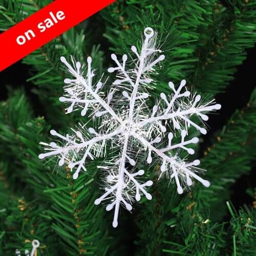 30pcs 11cm Christmas Tree Decoration Snowflakes White Artificial Snow Christmas Decor Home New Year Party Décor free shipping