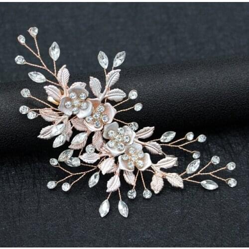 Bride Hair Clips Headband Wedding Hair Accessories Rhinestone Pearl Flower Bridal Hairpins Wedding Hair Jewelry Headdress