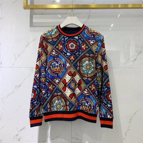 Hot Fashion Men/womens casual O-neck hoodie tops Autumn winter new designer Mens retro print sweatshirt C374